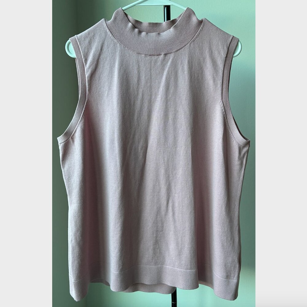 Pendleton Light Pink Mock Turtleneck Sleeveless Knit - Size XL